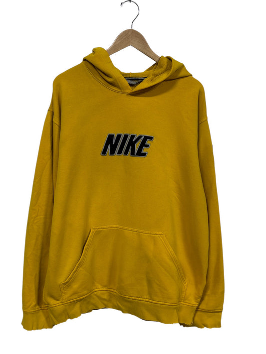 Vintage Y2K Nike Yellow Spellout Cortez Hoodie Size XL