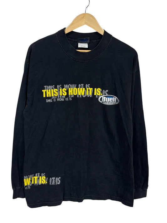 Vintage 90's This Is How It Is Buell Motorcycles Montana Shirt Size Large