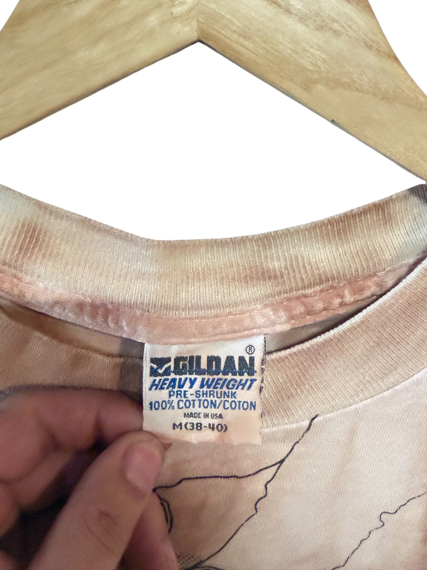 Vintage 90's Glacier National Park Map All Over Print Nature Tee Size Medium