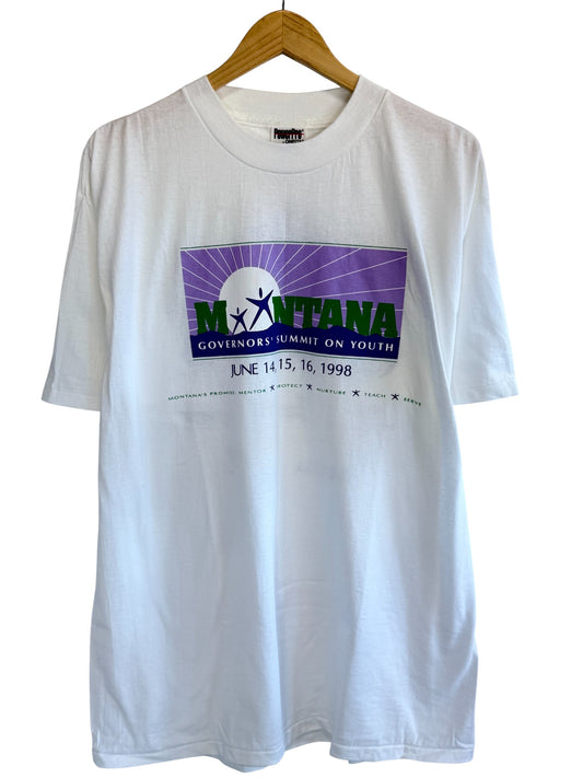 Vintage 1998 Montana Governors Summit on Youth Graphic Tee Size XL