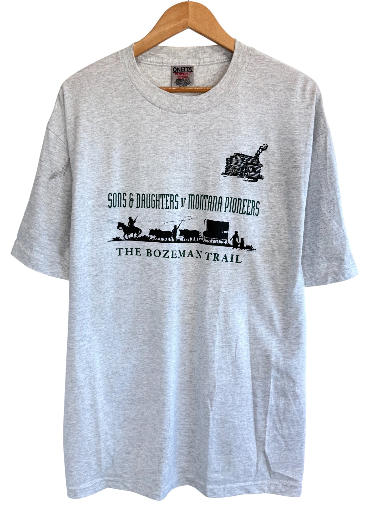 Vintage 90's Bozeman Trail Western Pioneer Graphic Tee Size XL