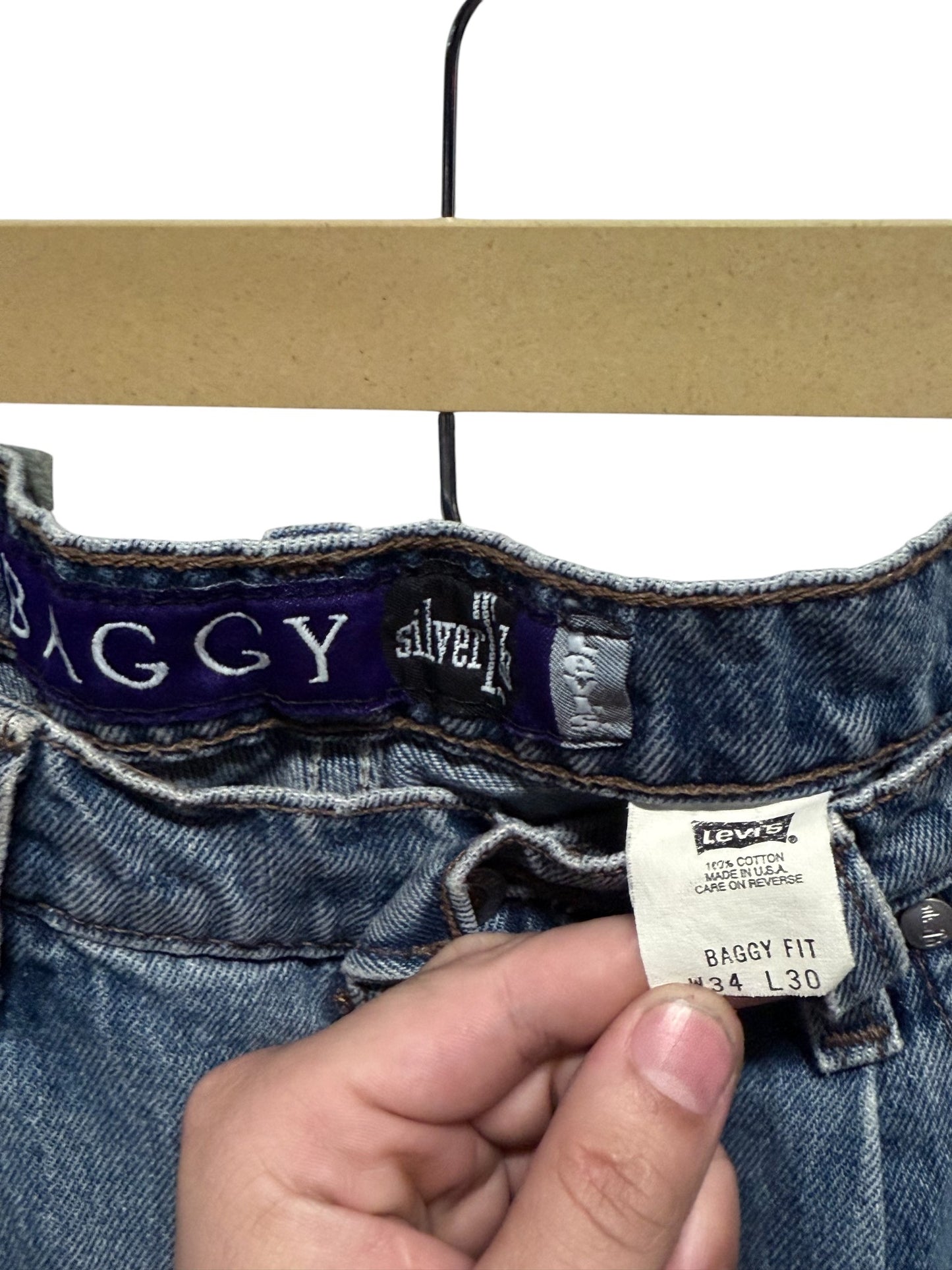 Vintage 90's Levi's Silvertab Baggy Fit Denim Jeans Size 32x30