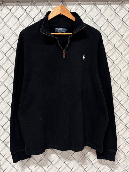 Vintage Polo Ralph Lauren Black Quarter Zip Sweater Size XL