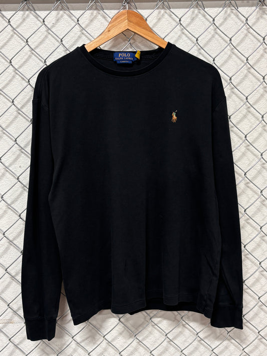 Polo Ralph Lauren Classic Logo Black Long Sleeve Shirt Size Medium
