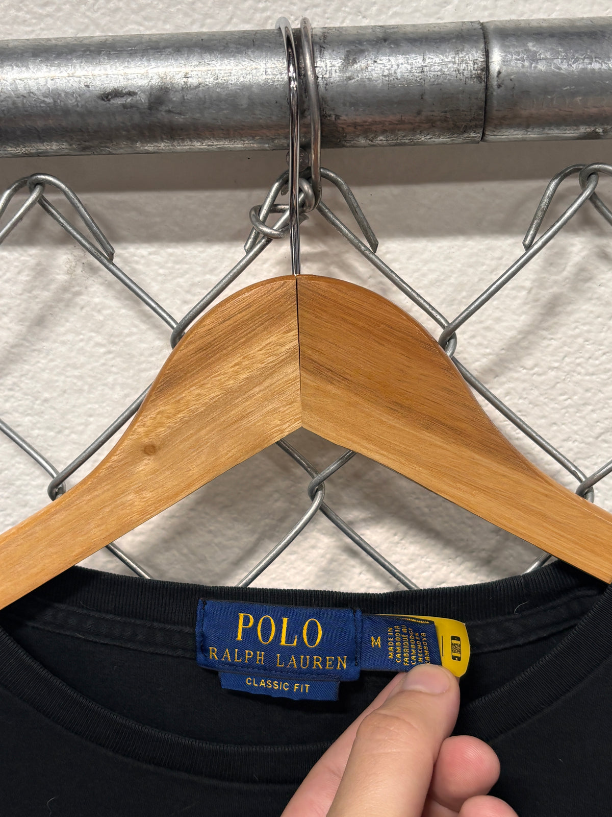 Polo Ralph Lauren Classic Logo Black Long Sleeve Shirt Size Medium