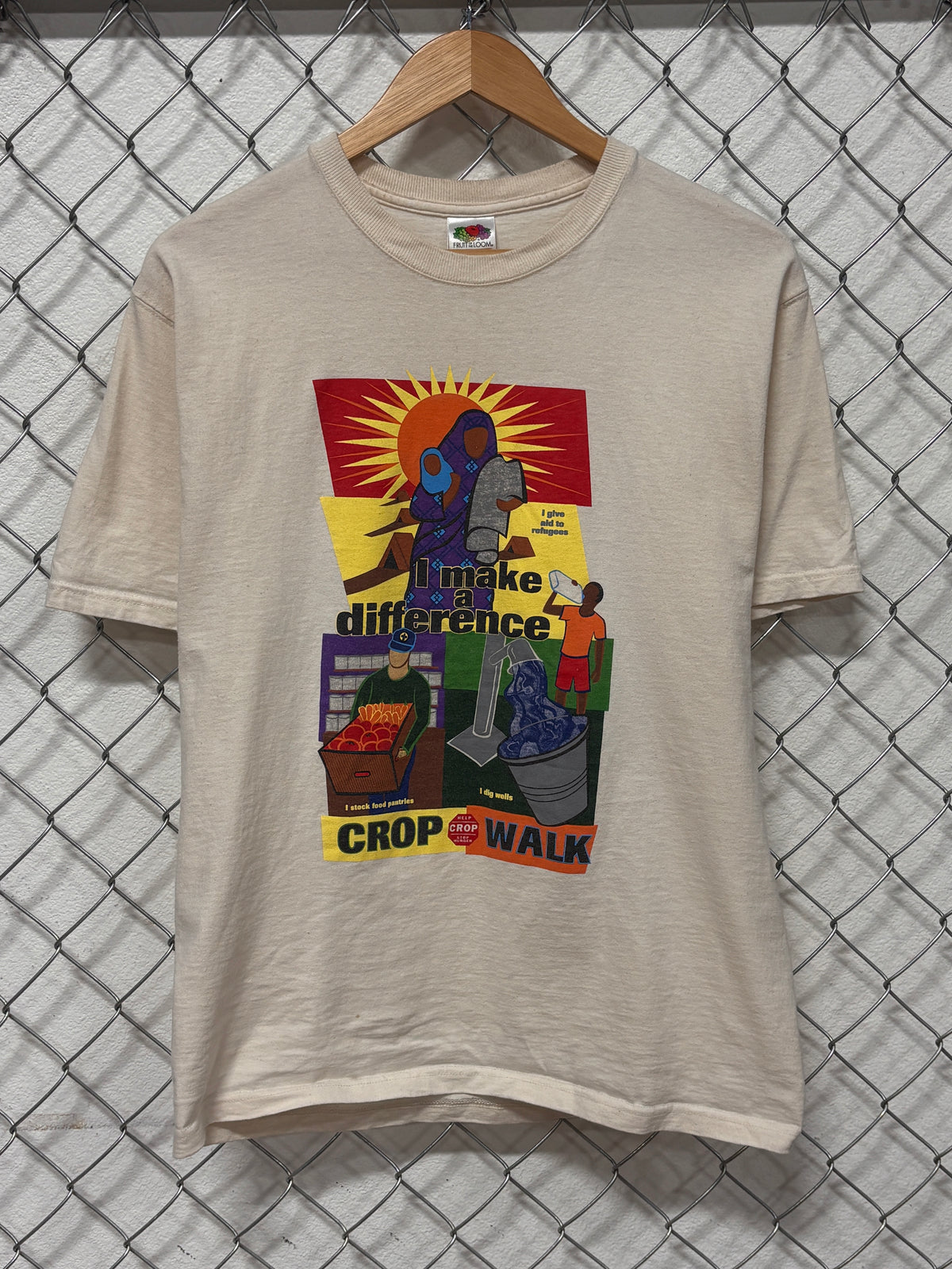 Y2K I Make a Difference Crop Walk Volunteer Tee Size Medium