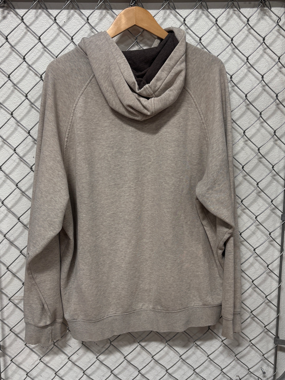 Y2K Nike Grey Small Brown Swoosh Hoodie Size XL