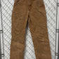 Vintage Carhartt Flannel Lined Brown Carpenter Dungaree Pants Size 27x32