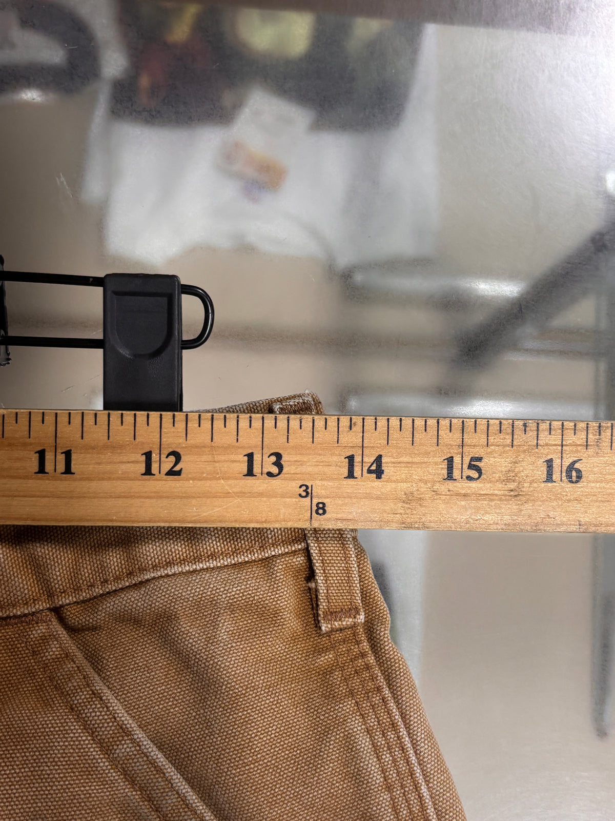 Vintage Carhartt Flannel Lined Brown Carpenter Dungaree Pants Size 27x32