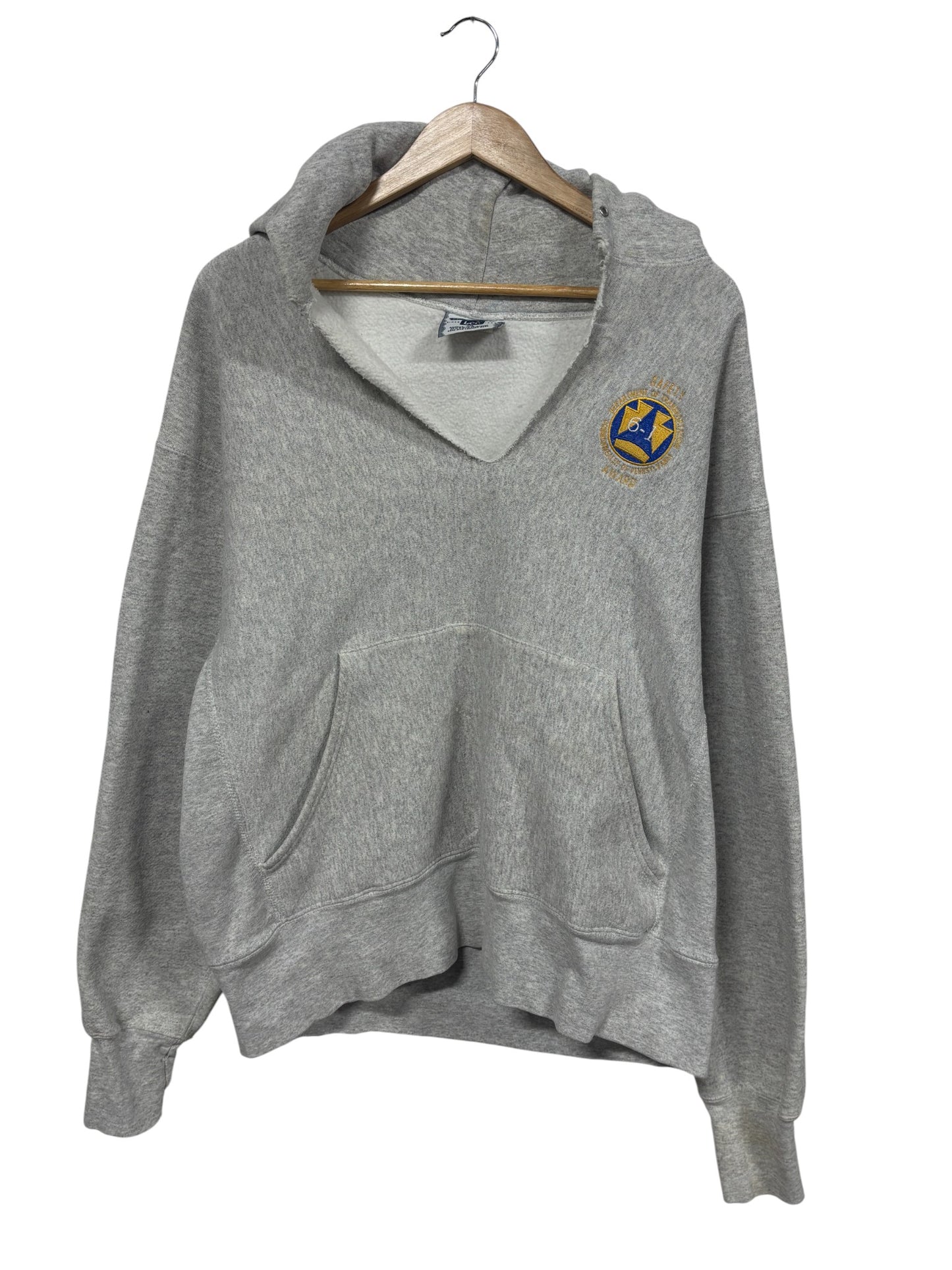 Vintage 90's Grey Thrashed Embroidered Hoodie Size XL