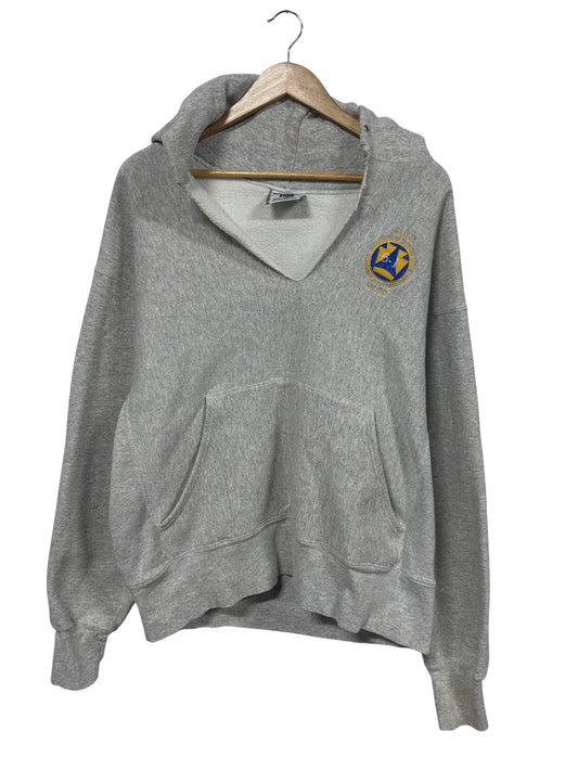 Vintage 90's Grey Thrashed Embroidered Hoodie Size XL