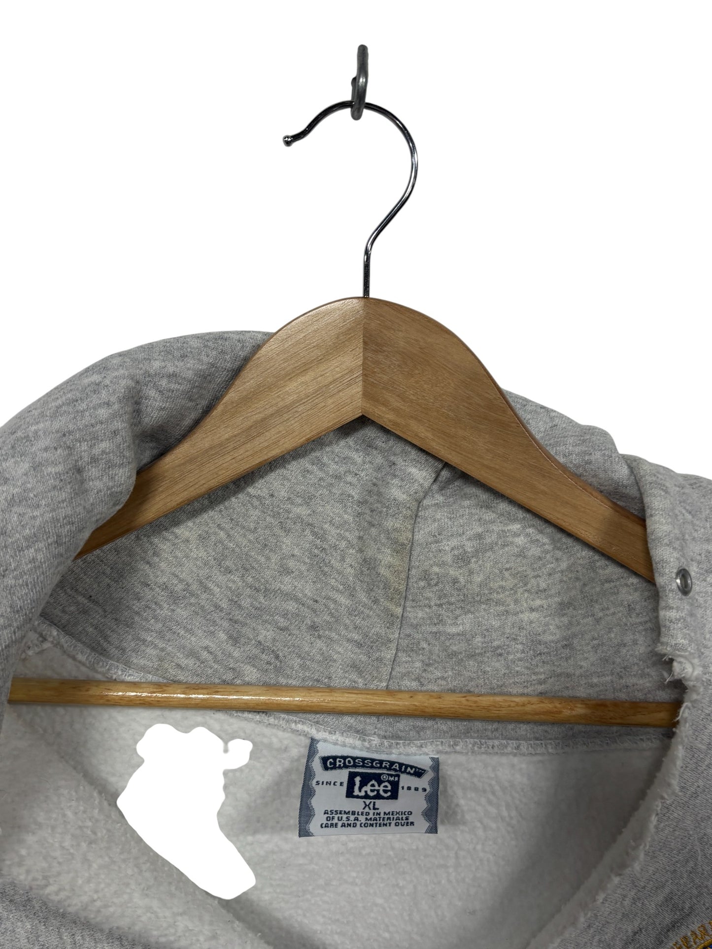 Vintage 90's Grey Thrashed Embroidered Hoodie Size XL