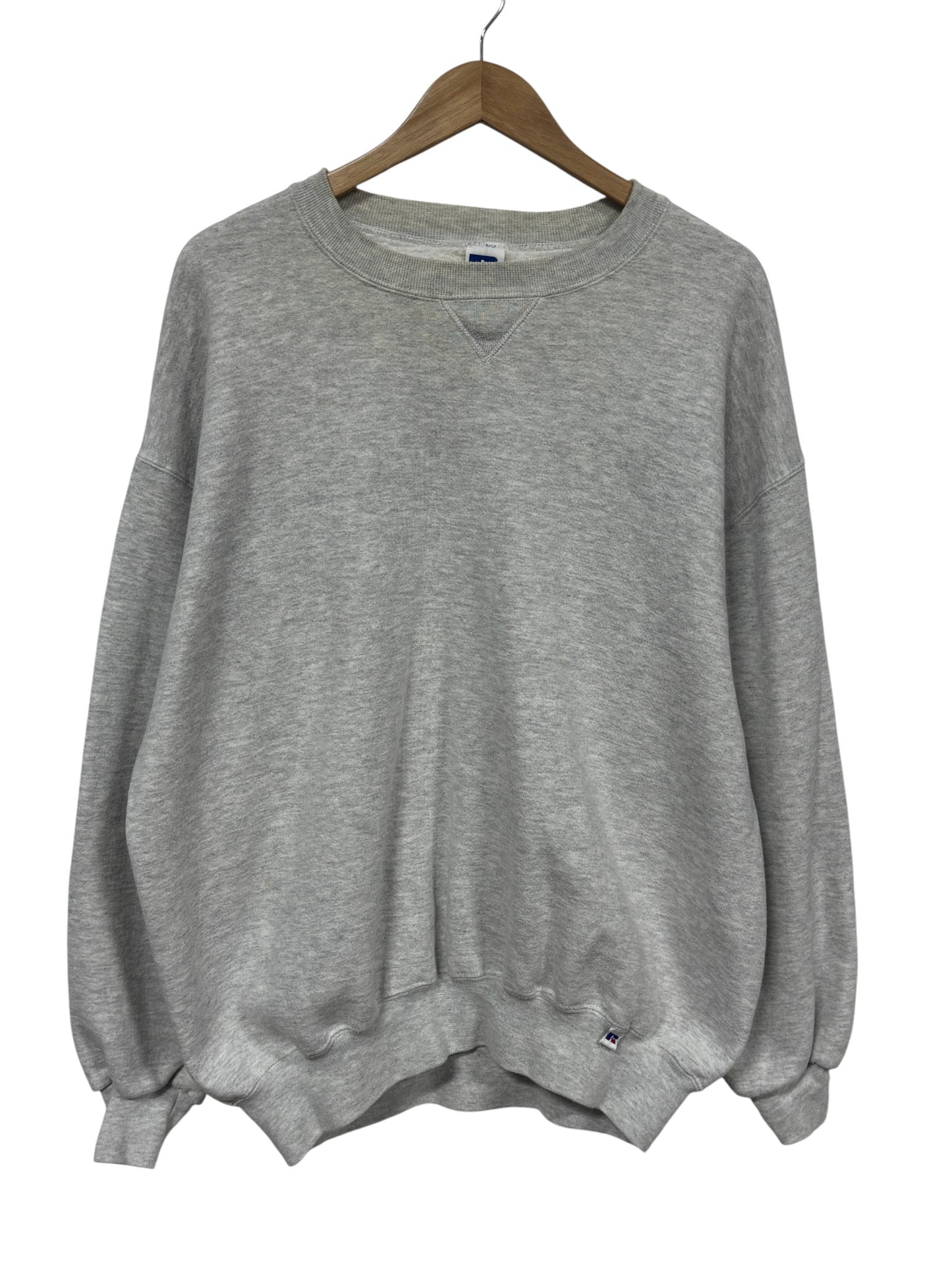 Vintage 90's Russell Athletic Grey Blank Crewneck Sweater Made USA Size XXL