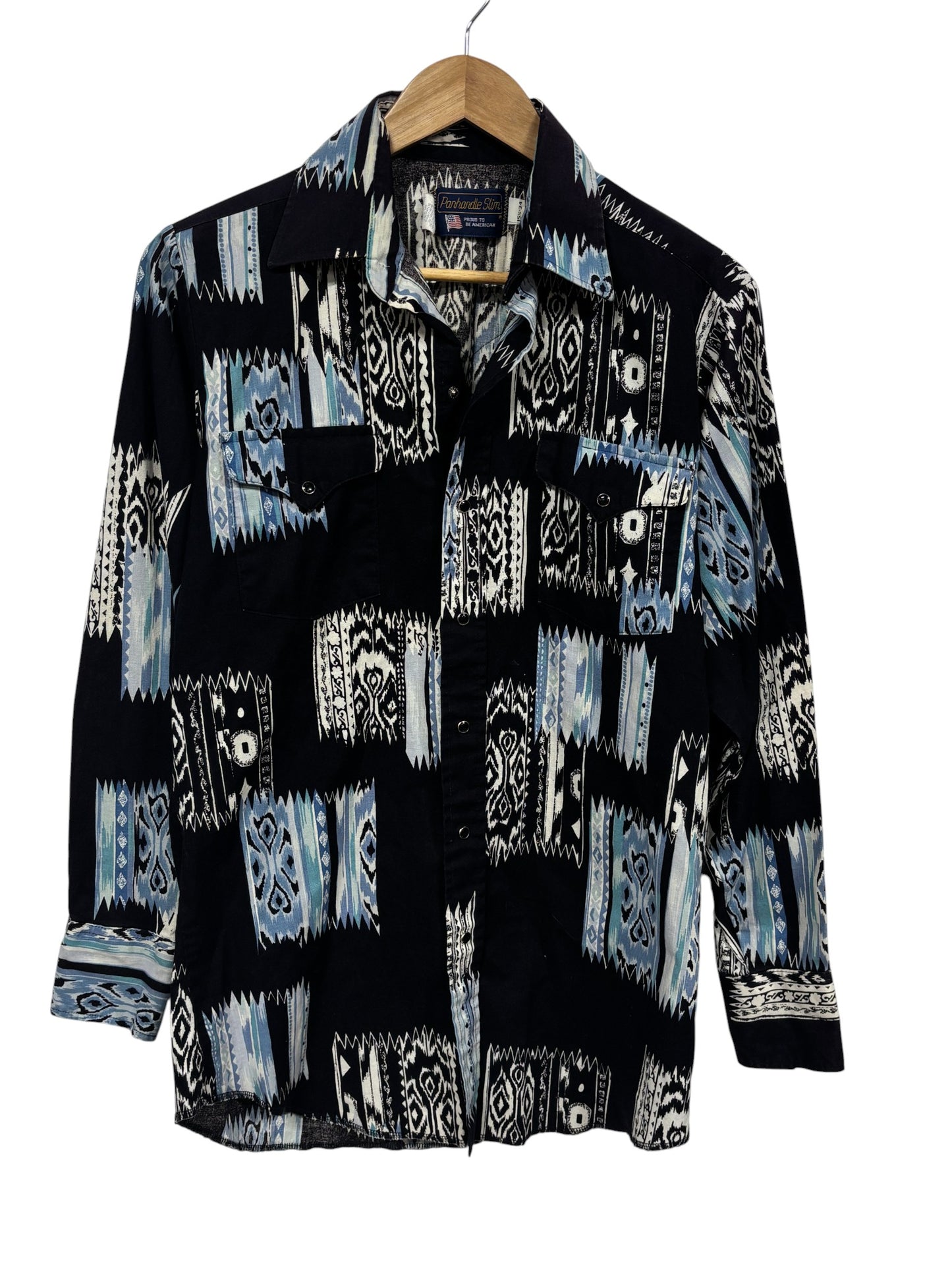 Vintage Panhandle Slim Pearl Snap Brushpopper Western Shirt Size Large