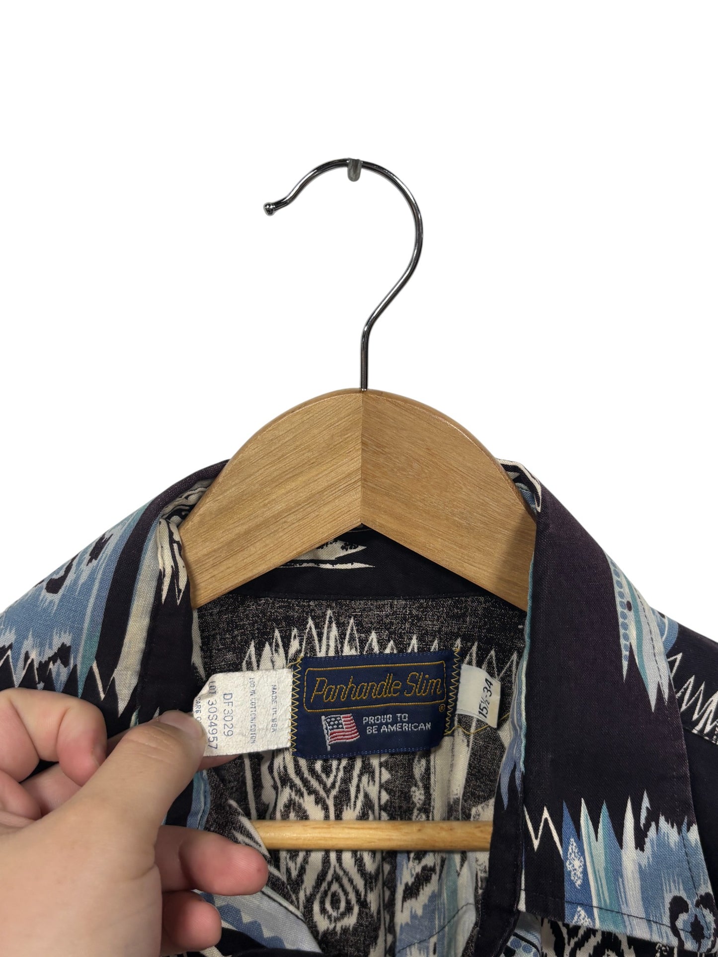 Vintage Panhandle Slim Pearl Snap Brushpopper Western Shirt Size Large