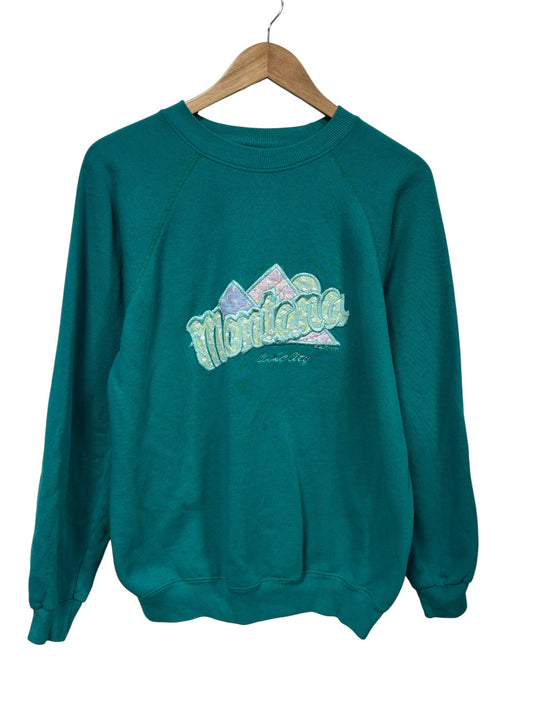 Vintage 90's Montana Cooke City Embroidered Nature Sweater Size Large