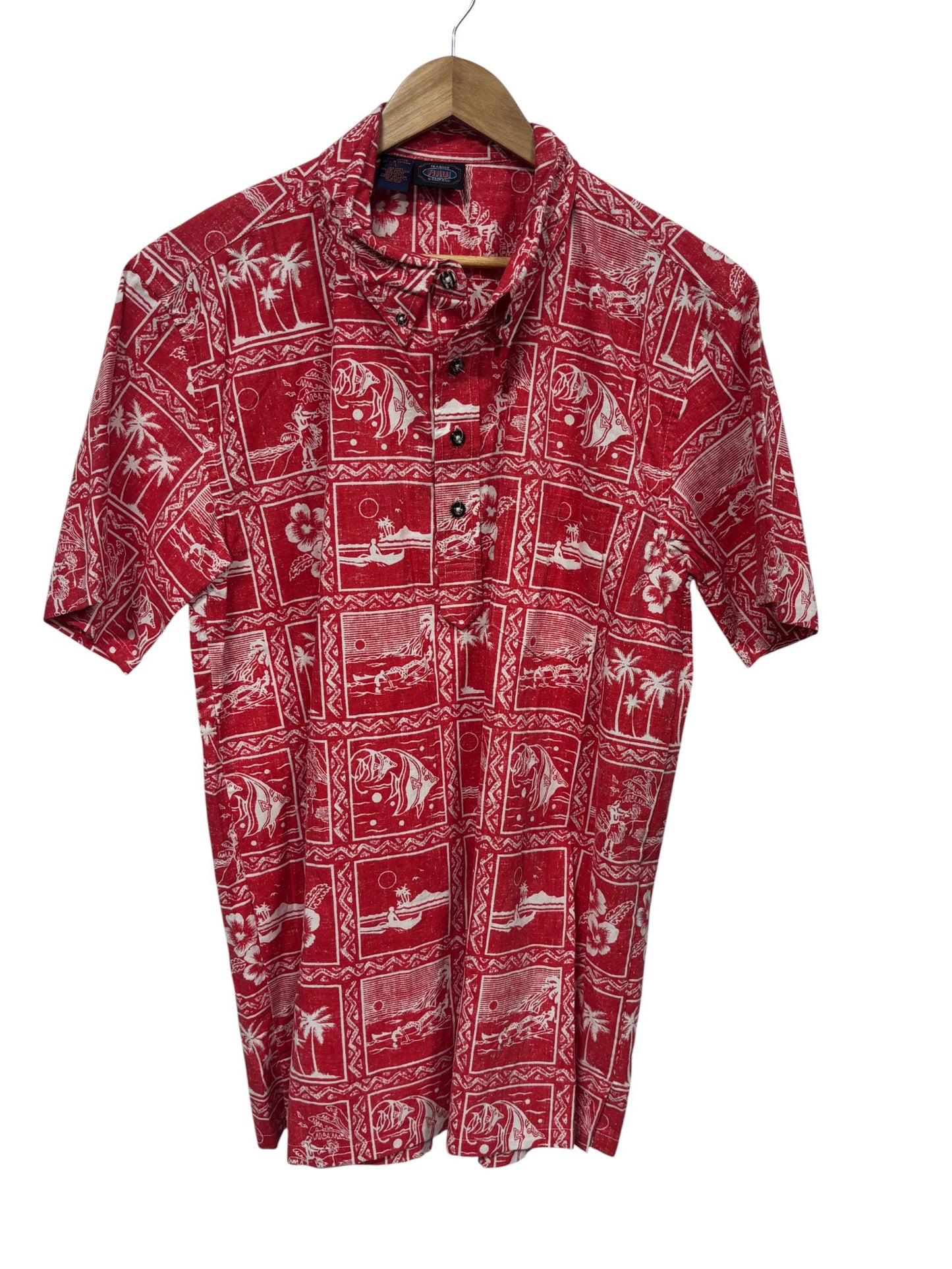 Vintage 90's Hawaiian Islands Red Polo Vacation Shirt Size Large