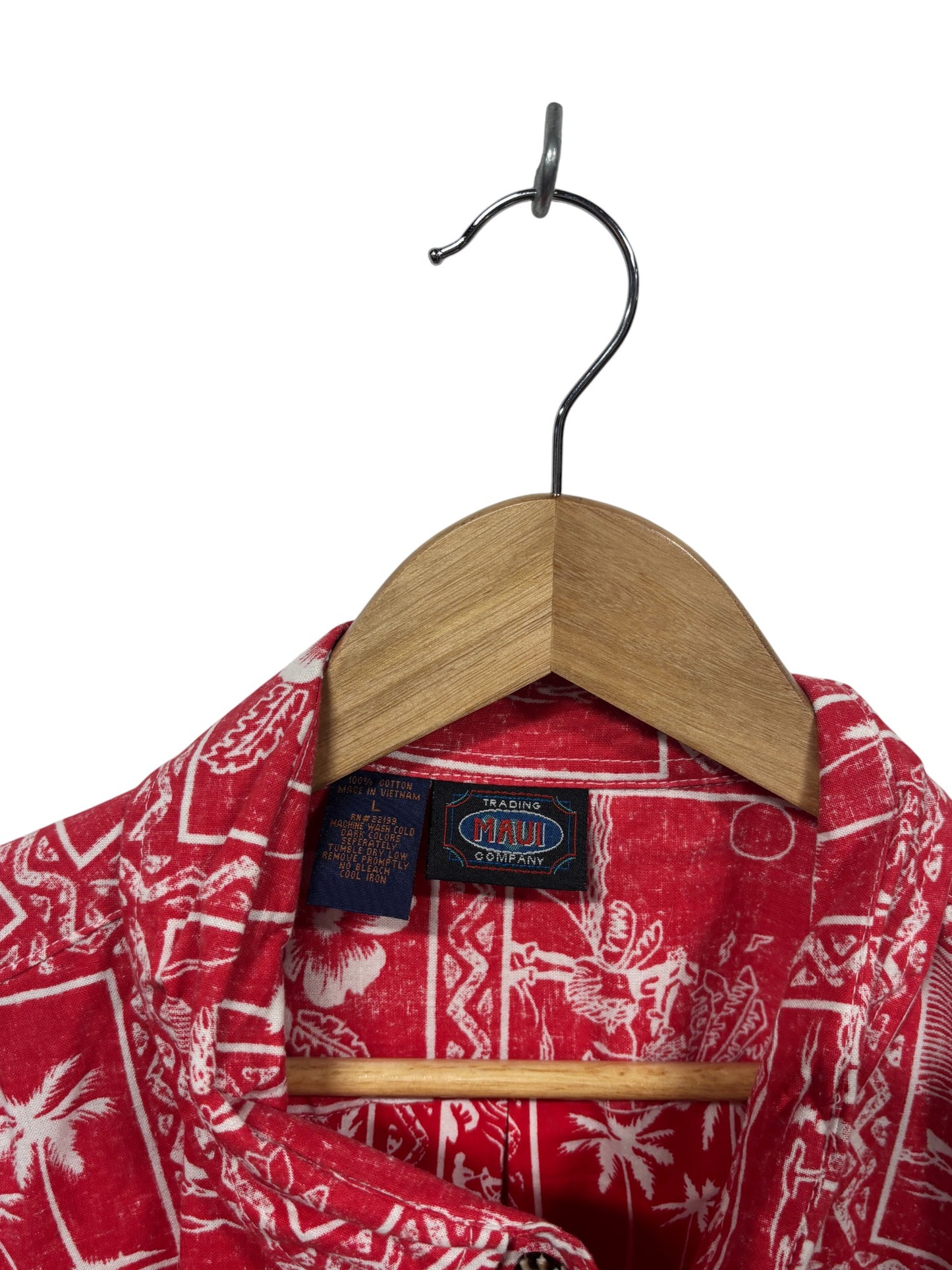 Vintage 90's Hawaiian Islands Red Polo Vacation Shirt Size Large