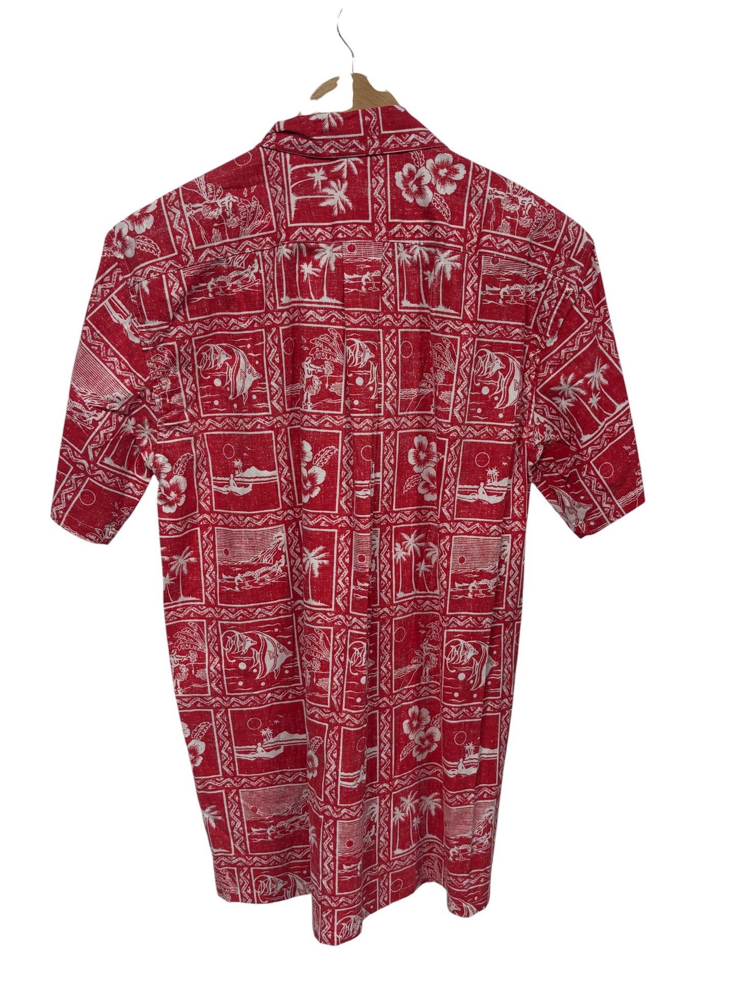 Vintage 90's Hawaiian Islands Red Polo Vacation Shirt Size Large
