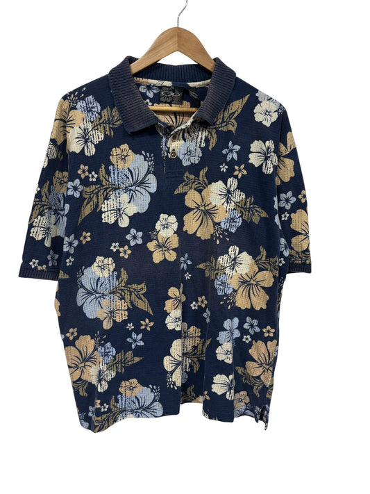 Vintage 90's OP Floral All Over Print Polo Shirt Size XL
