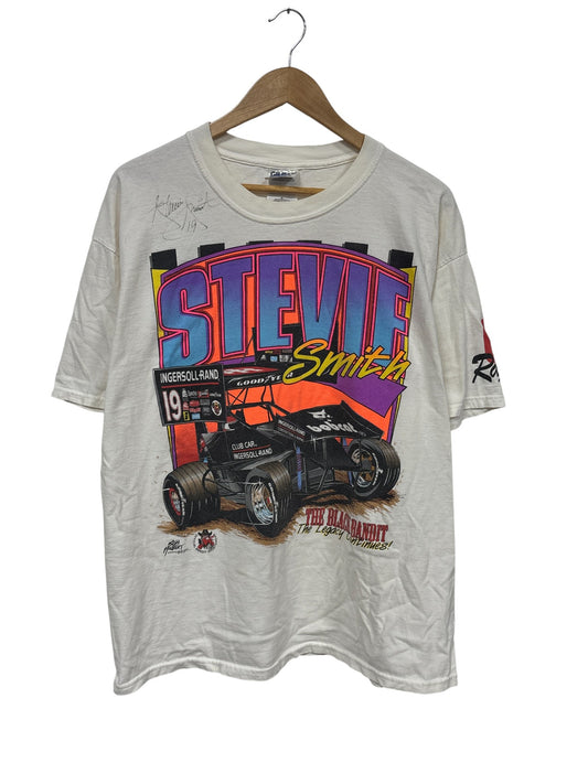 Vintage Y2K Stevie Smith Black Bandit Racing Big Print Graphic Tee Size XL
