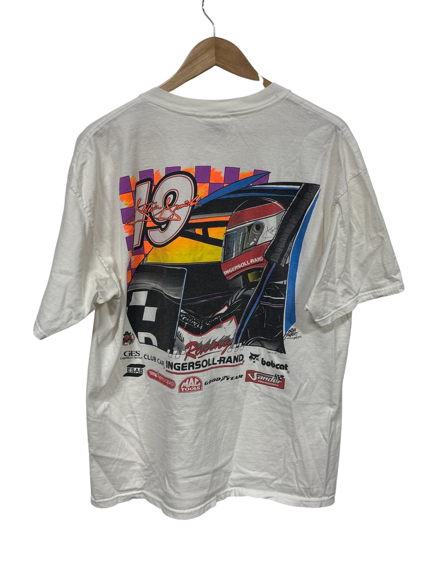 Vintage Y2K Stevie Smith Black Bandit Racing Big Print Graphic Tee Size XL