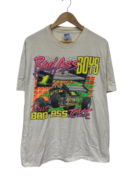 Vintage 90's Bad Ass Boys Bad Ass Toys Racing Outlaws Tee Size XL