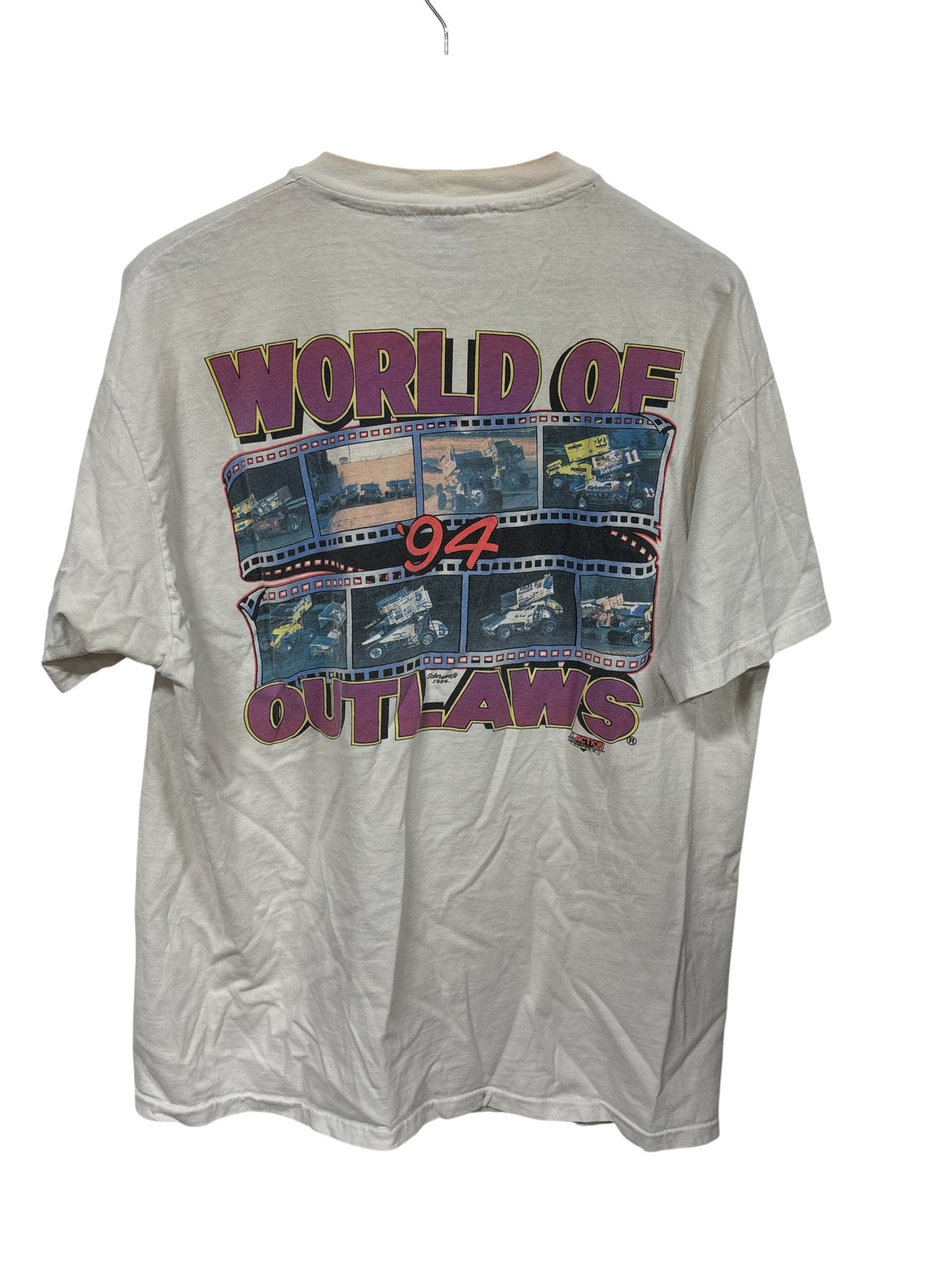Vintage 90's Bad Ass Boys Bad Ass Toys Racing Outlaws Tee Size XL