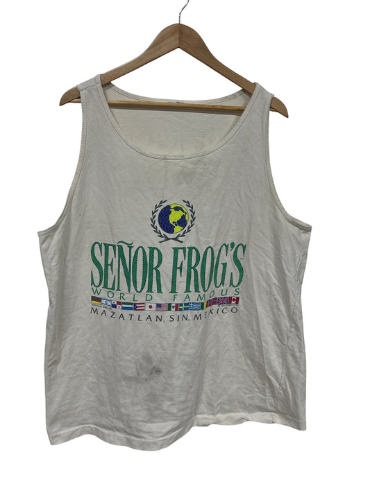 Vintage 90's Senor Frogs World Famous Mexico Tank Top Shirt Size XL