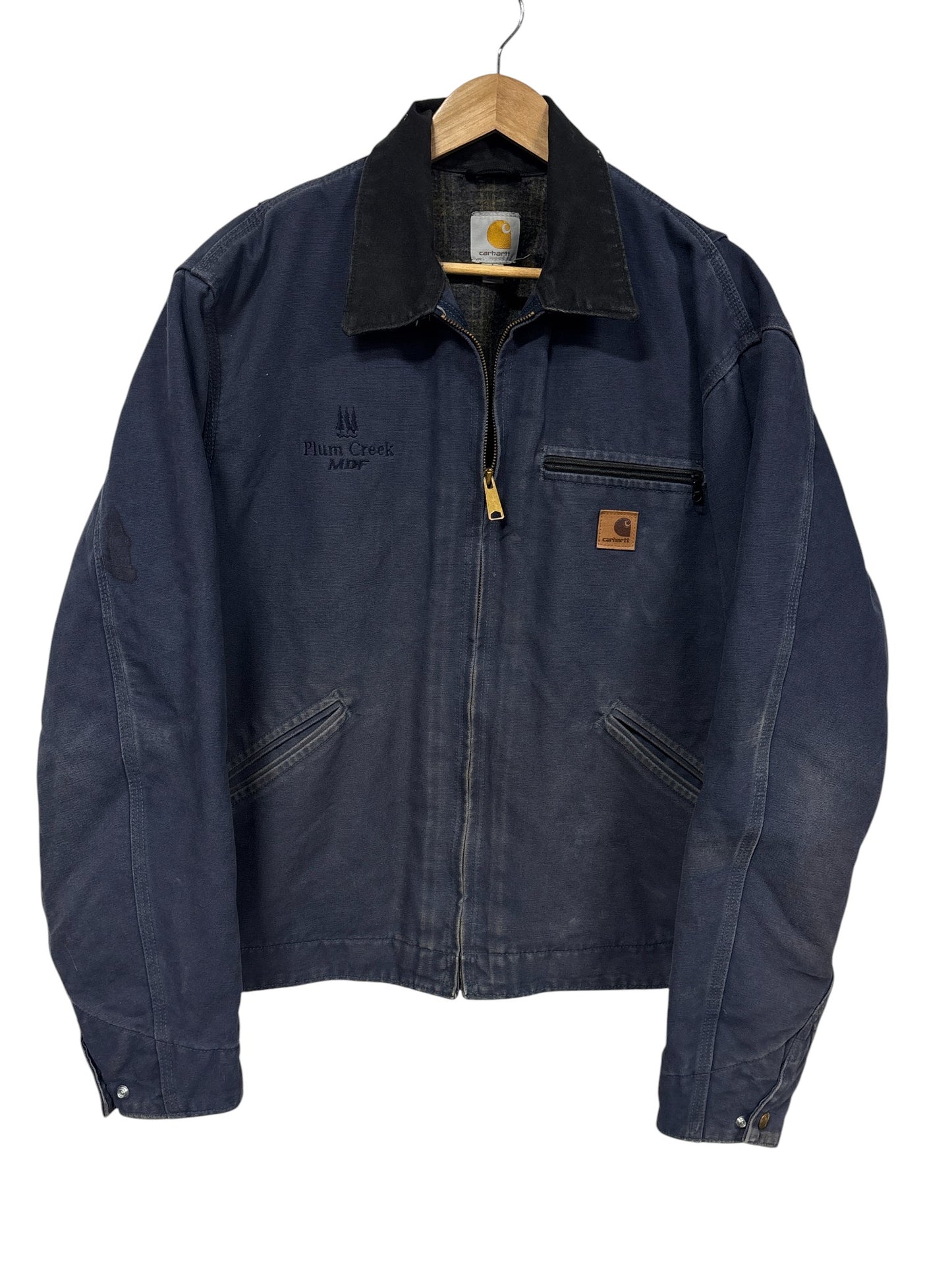 Vintage Carhartt J97 Detroit Deep Blue Blanket Lined Jacket Size Large Tall