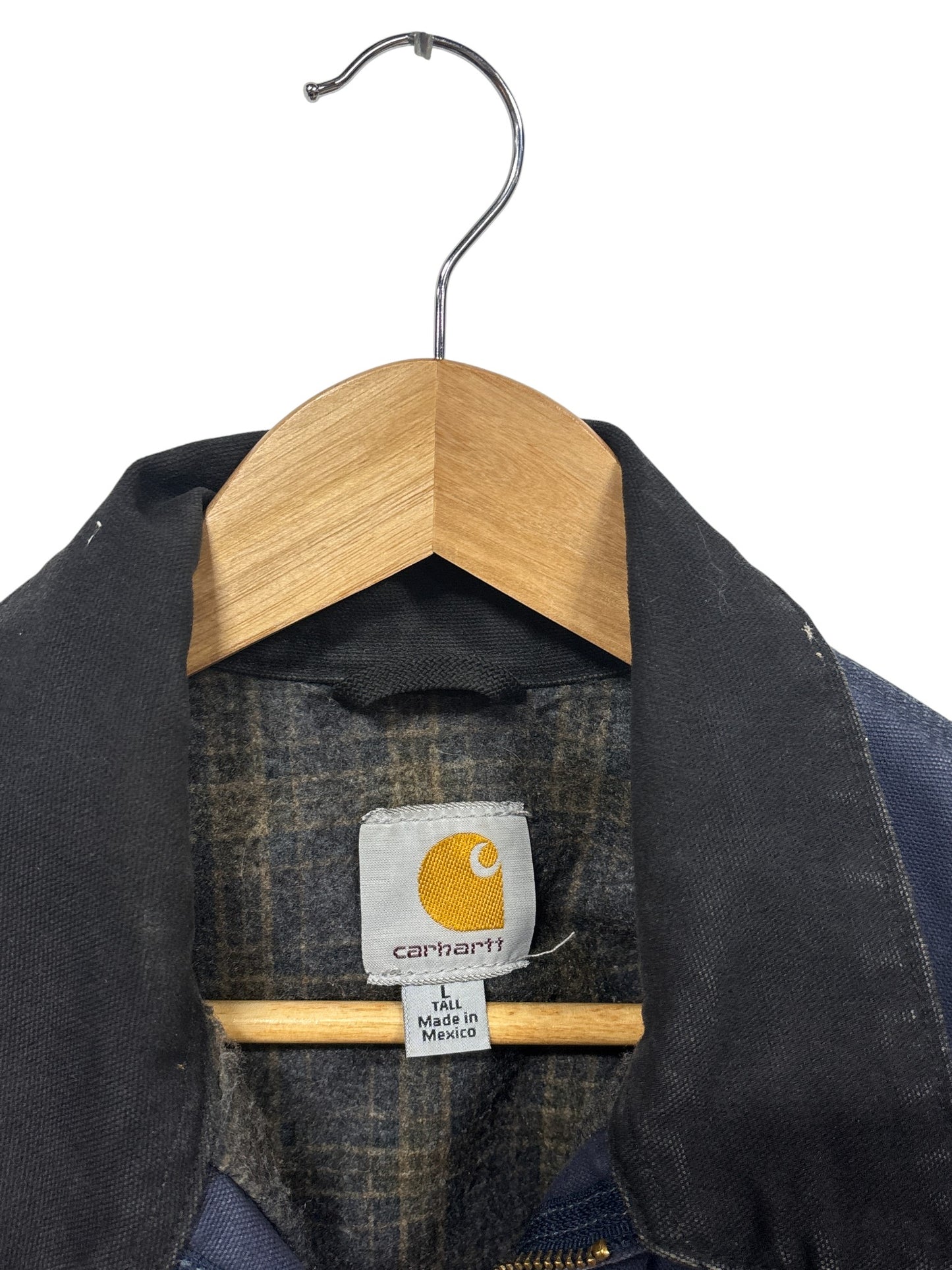 Vintage Carhartt J97 Detroit Deep Blue Blanket Lined Jacket Size Large Tall