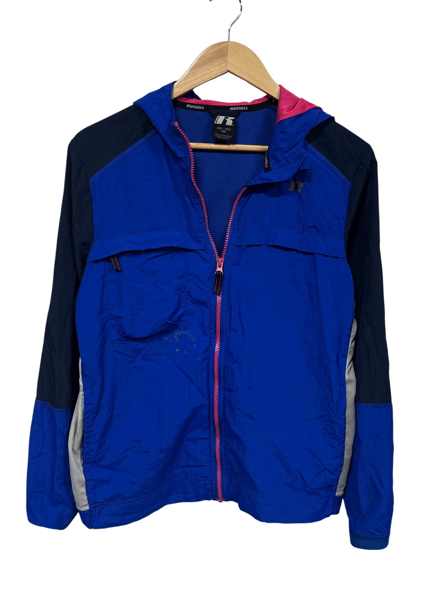 Vintage 90's Women's Russell Athletic Blue Zip Up Jacket Size XXL