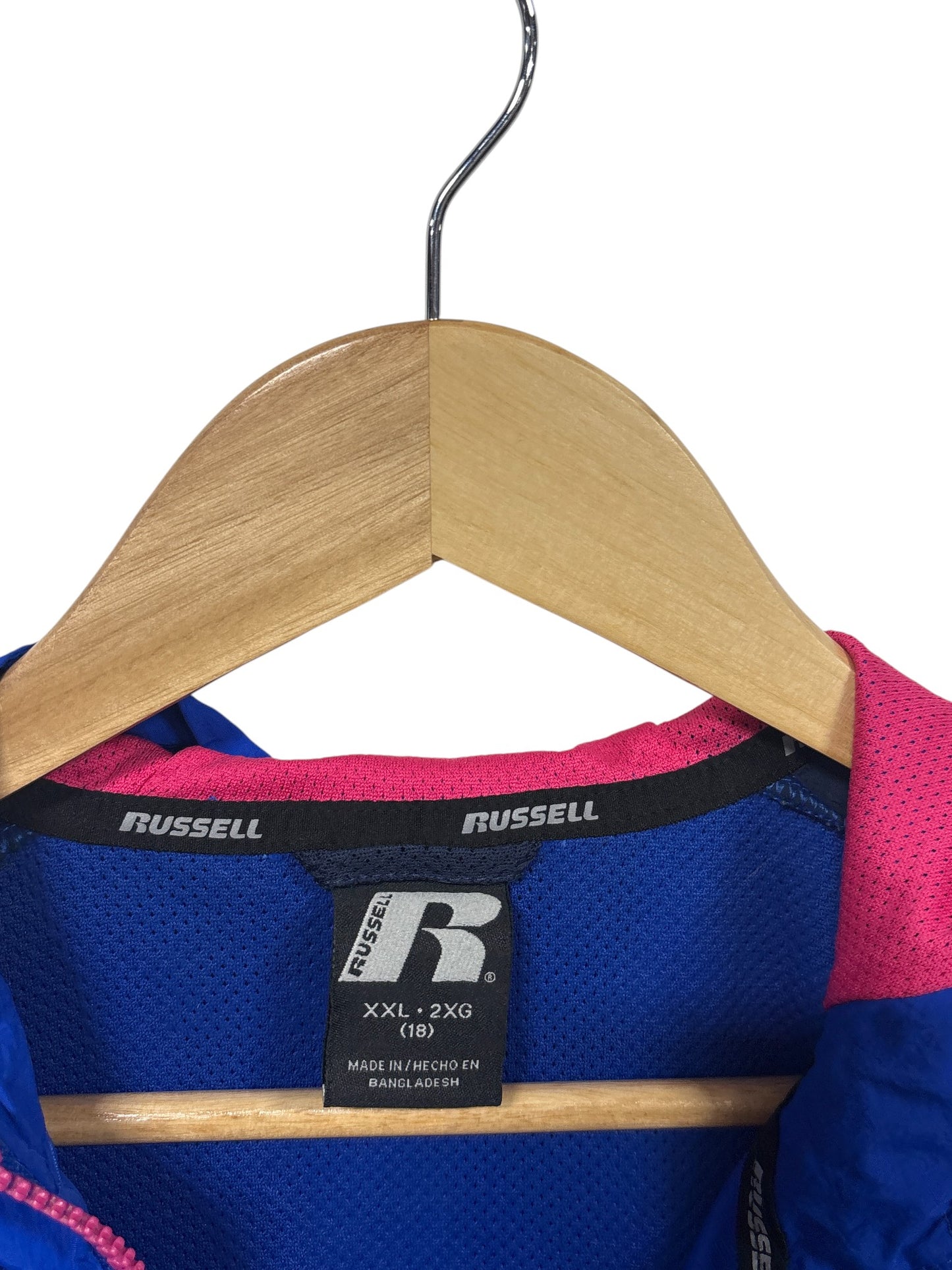 Vintage 90's Women's Russell Athletic Blue Zip Up Jacket Size XXL