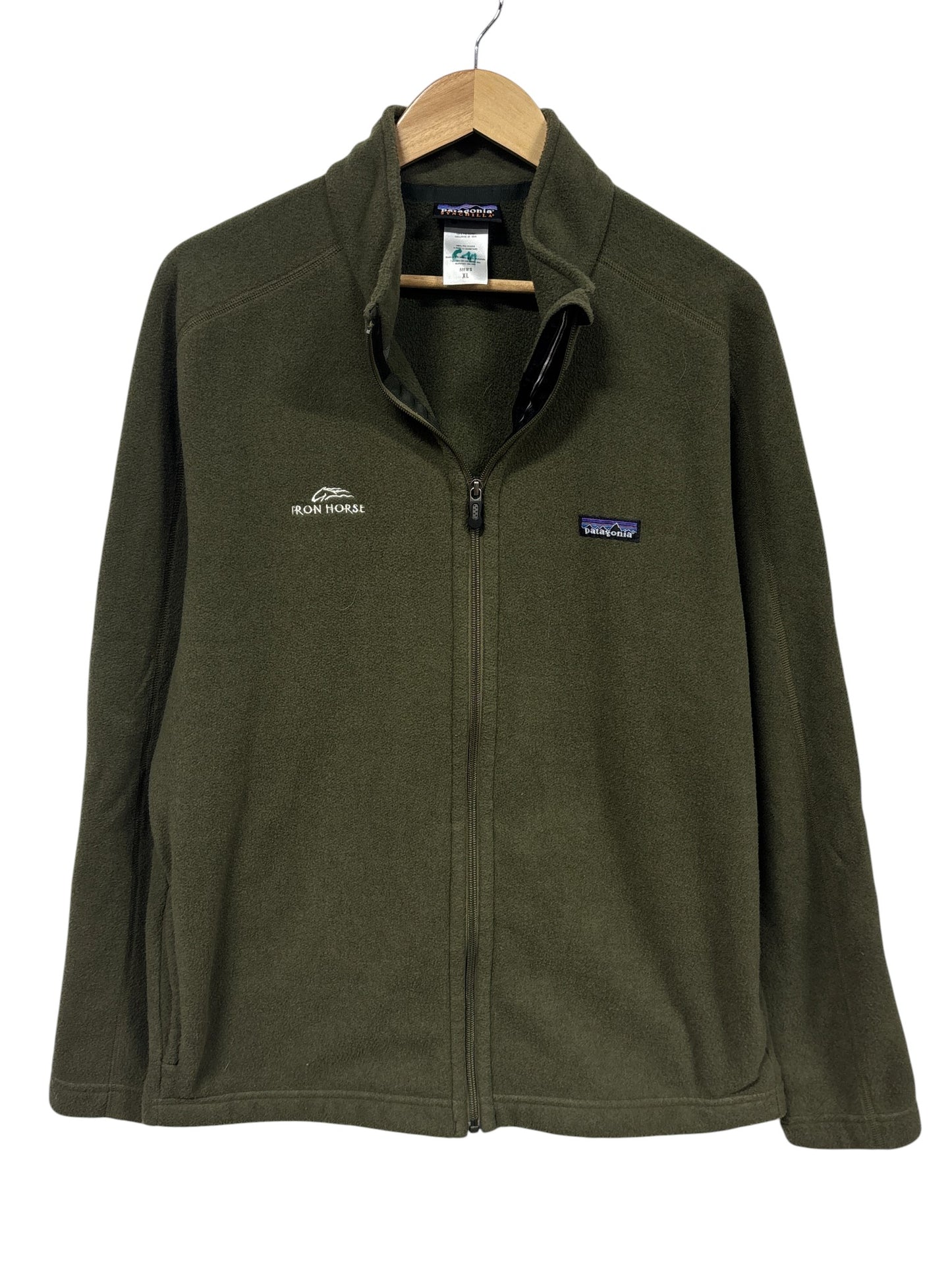 Vintage Patagonia Synchilla Olive Green Zip Up Sweater Size XL