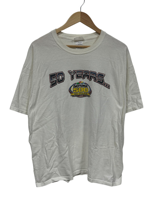 Vintage Y2K Daytona 50 Years Anniversary NASCAR Graphic Tee Size XL
