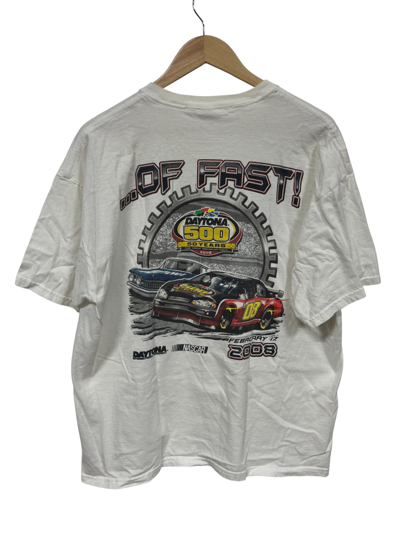 Vintage Y2K Daytona 50 Years Anniversary NASCAR Graphic Tee Size XL