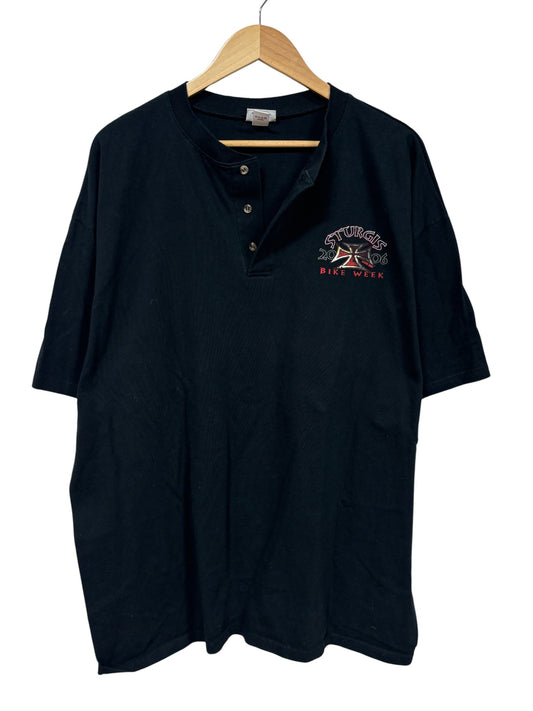 Vintage Sturgis Bike Week Harley Davidson Biker Henley Tee Size XXL