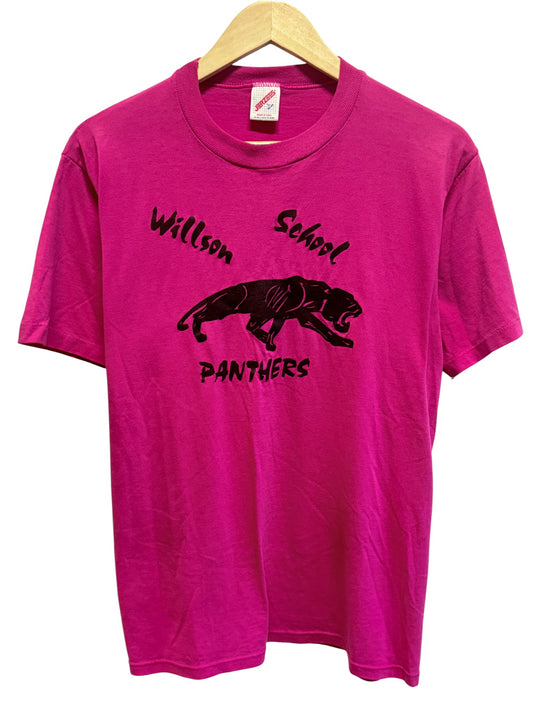 Vintage 90's Willson School Panthers Mascot Graphic Tee Size Large