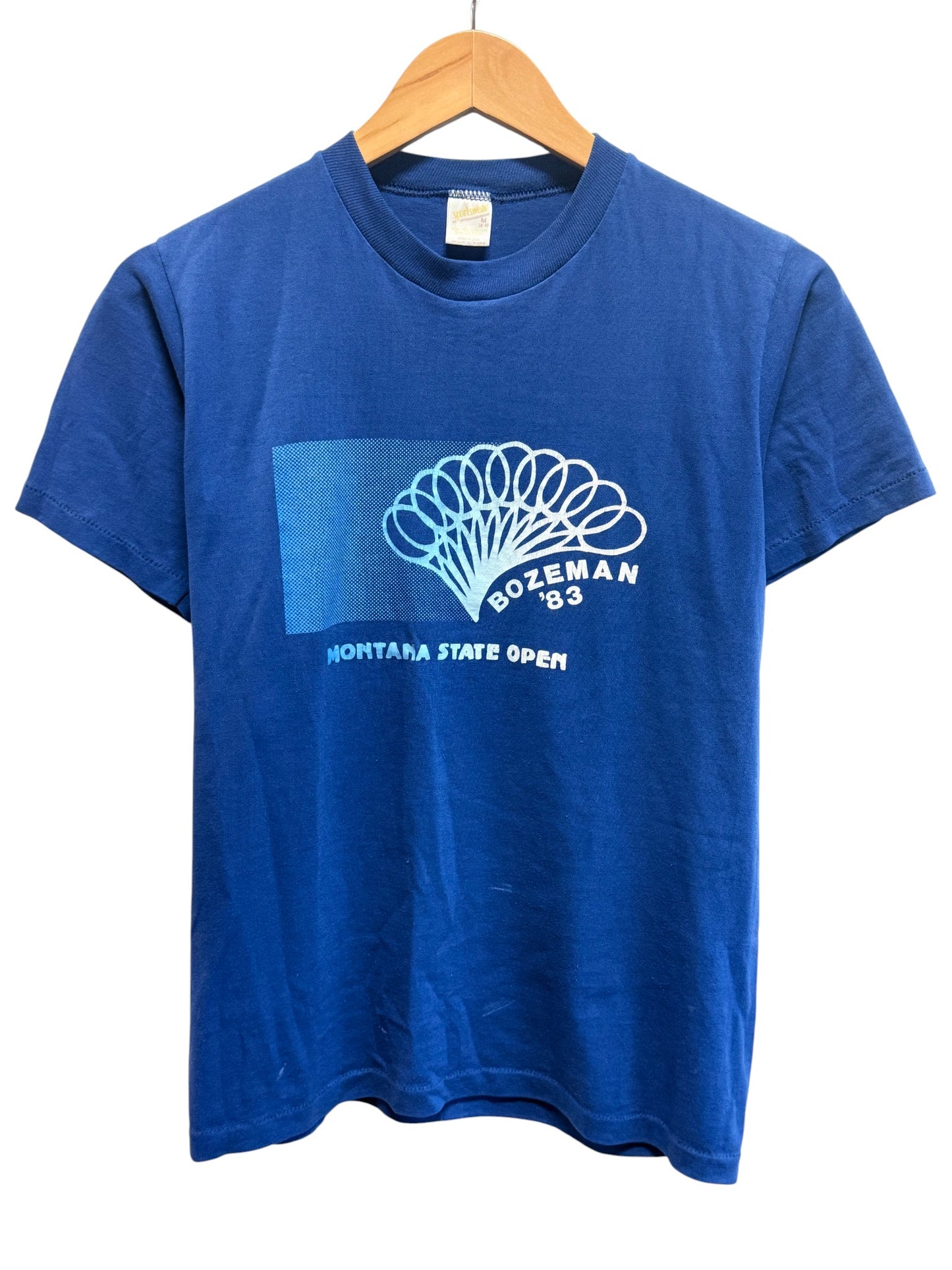 Vintage 1983 Bozeman Montana State Open Tennis Tournament Tee Size Medium