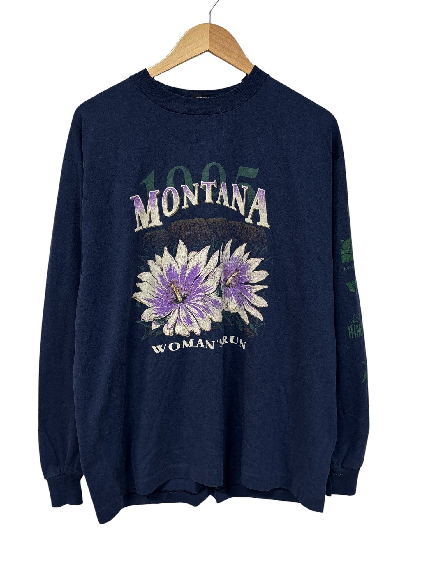 Vintage 1995 Montana Woman's Run Long Sleeve Shirt Size XL