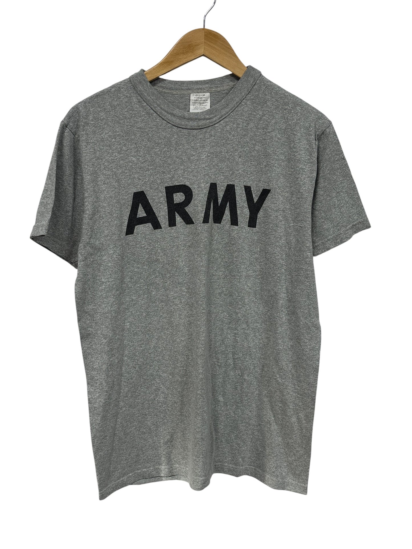 Vintage US Military Classic Army Grey Graphic Tee Size Medium