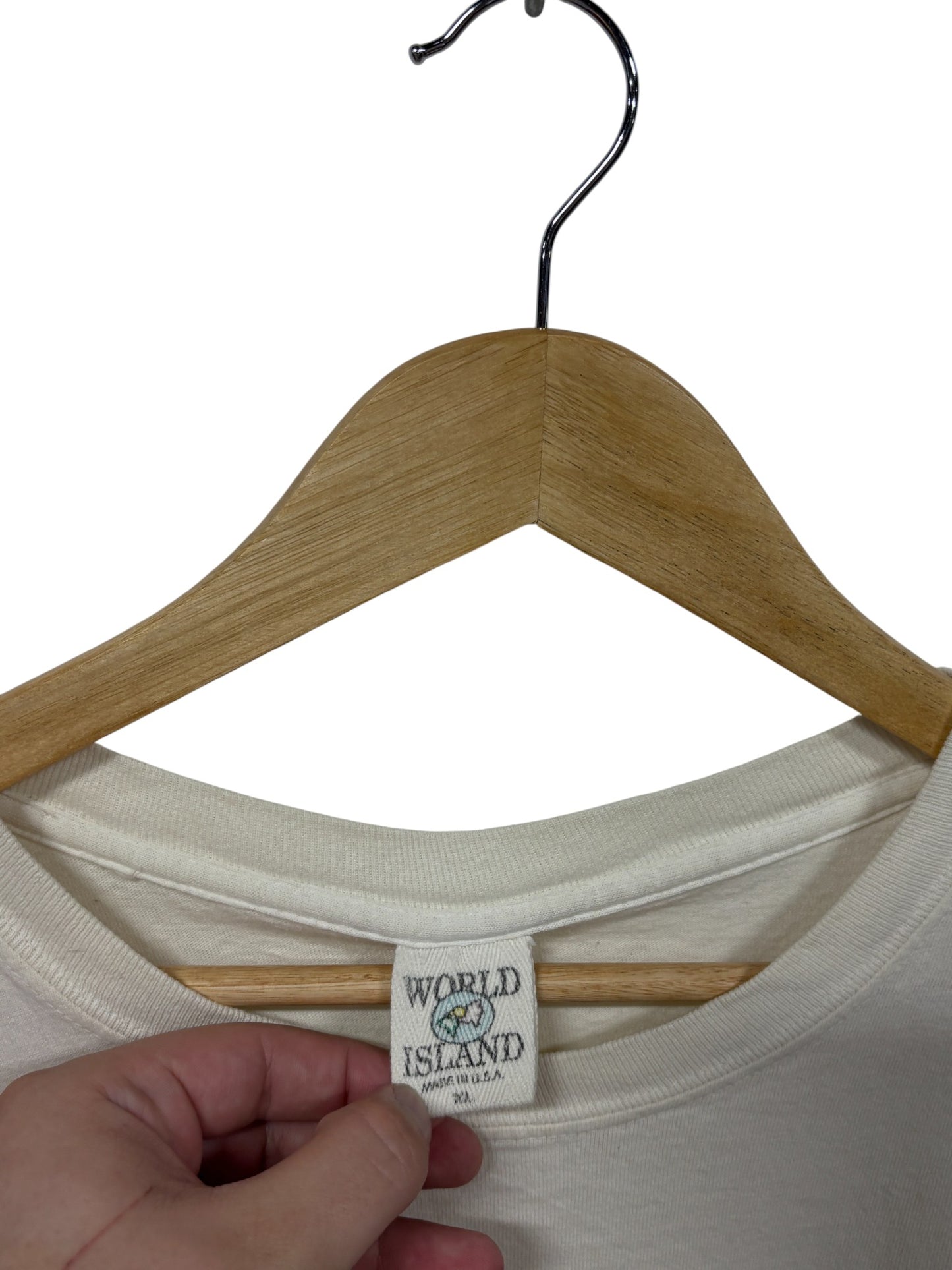 Vintage 90's American Blue Denim Flag Graphic Tee Size XL