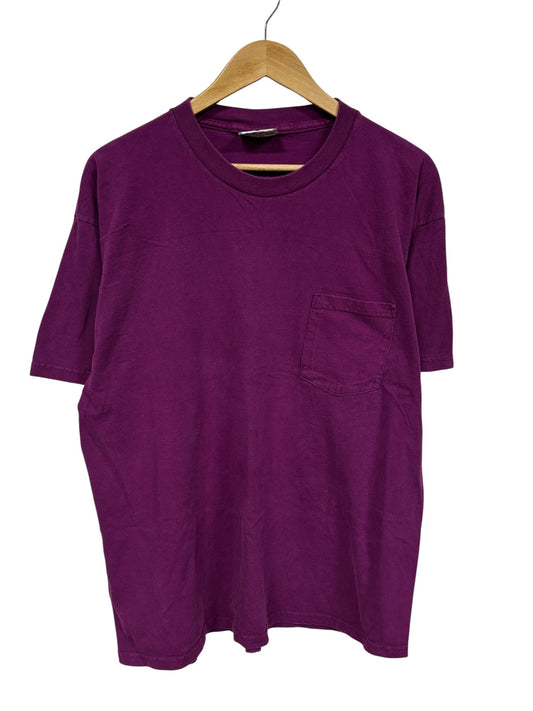Vintage 90's Lee Heavyweight Purple Blank Tee Size XL