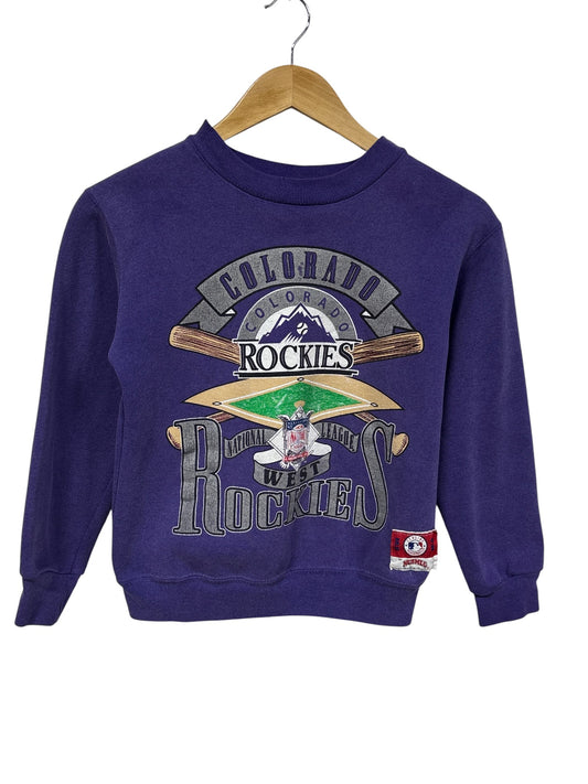 Vintage 90's Youth Colorado Rockies Baseball Crewneck Sweater Size Medium