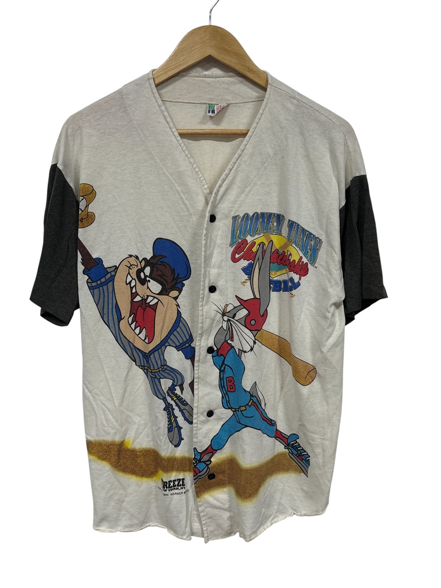 Vintage 90's Freeze Looney Tunes Baseball Cartoon Jersey Size Large