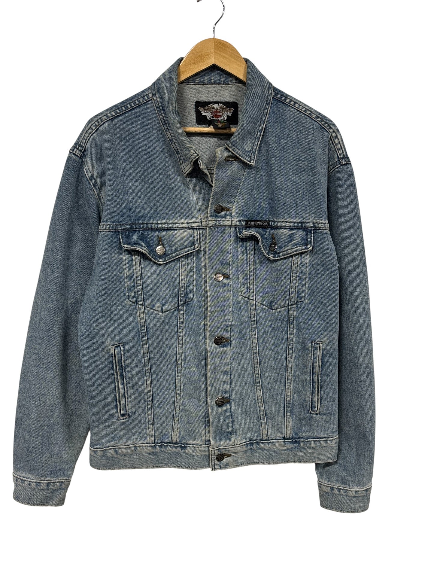Vintage Harley Davidson Denim Trucker Jacket Size Medium