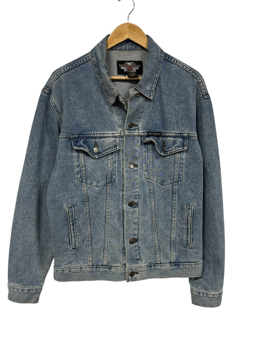 Vintage Harley Davidson Denim Trucker Jacket Size Medium