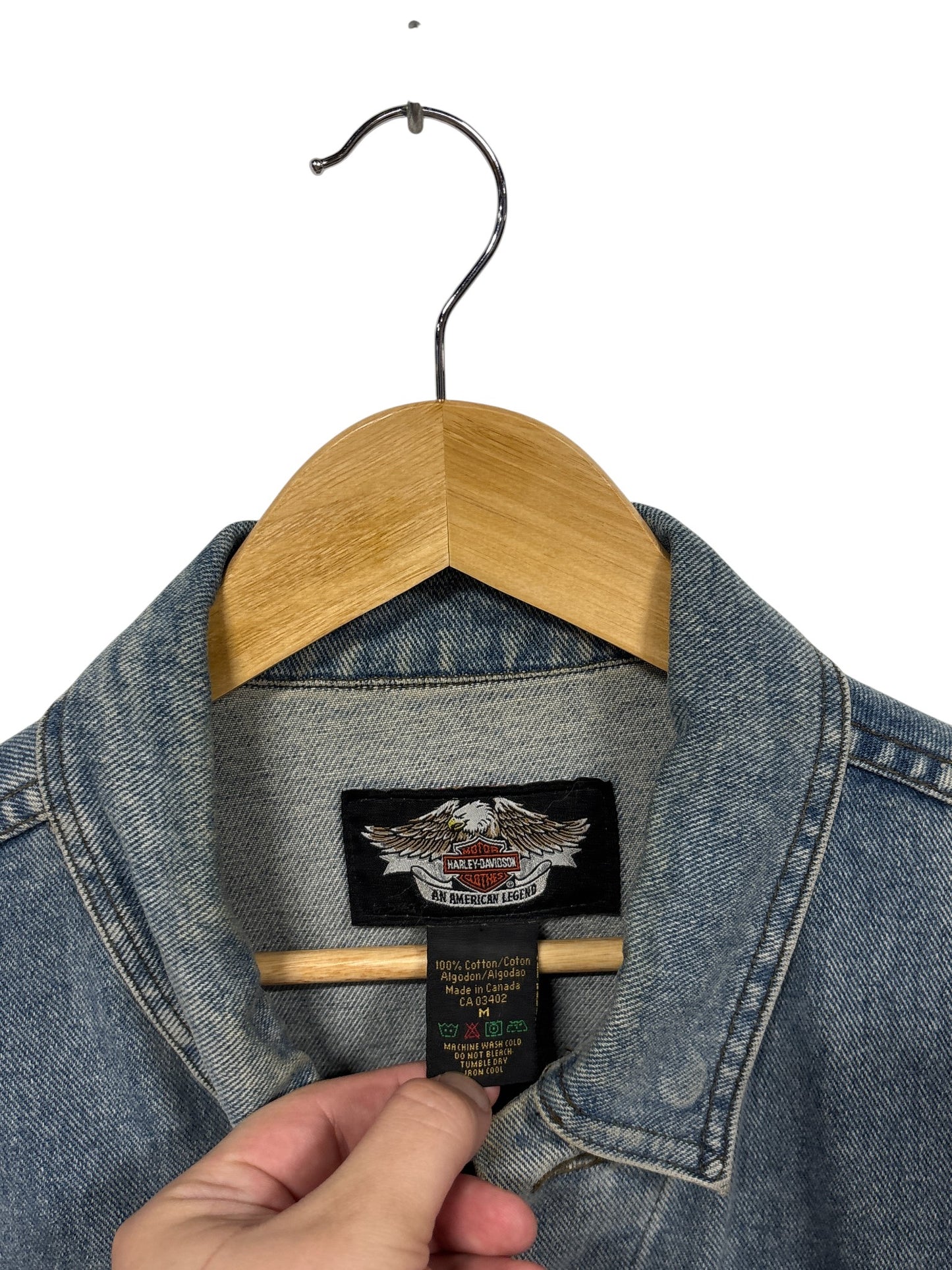 Vintage Harley Davidson Denim Trucker Jacket Size Medium