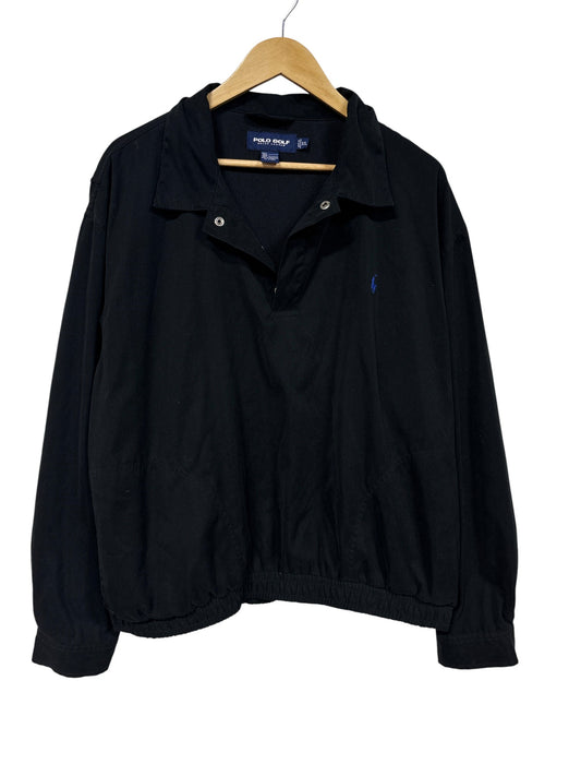 Vintage Polo Golf Lightweight Black Pullover Jacket Size XL