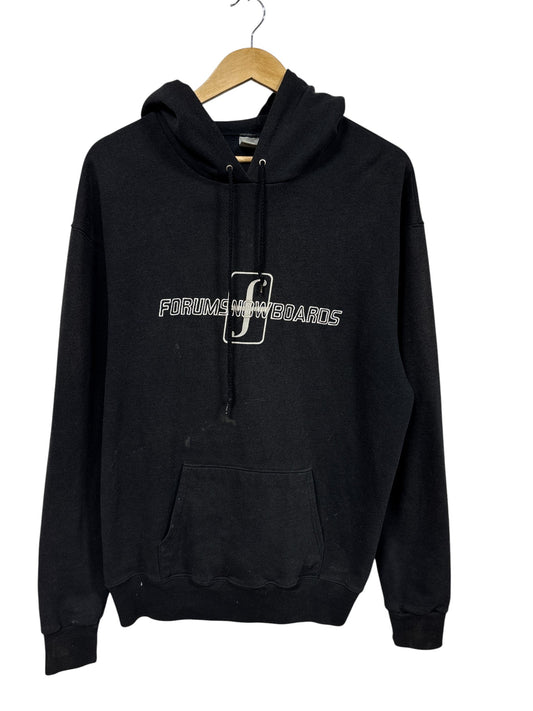 Vintage 90's Forum Snowboards Faded Black Hoodie Size Large